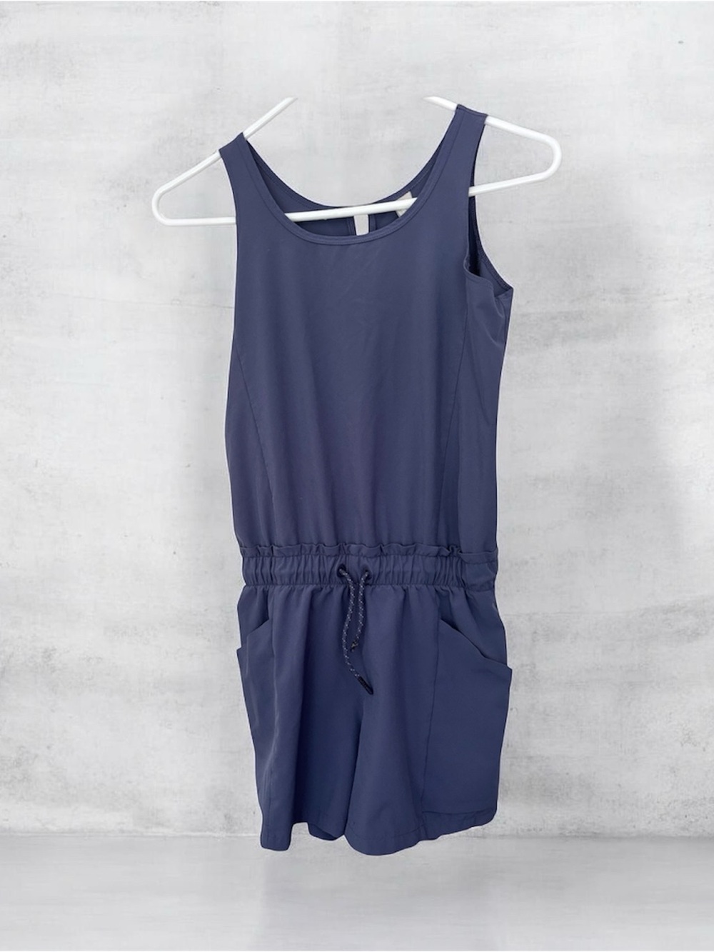 Athleta Girls Navy Sleeveless Drawstring romper